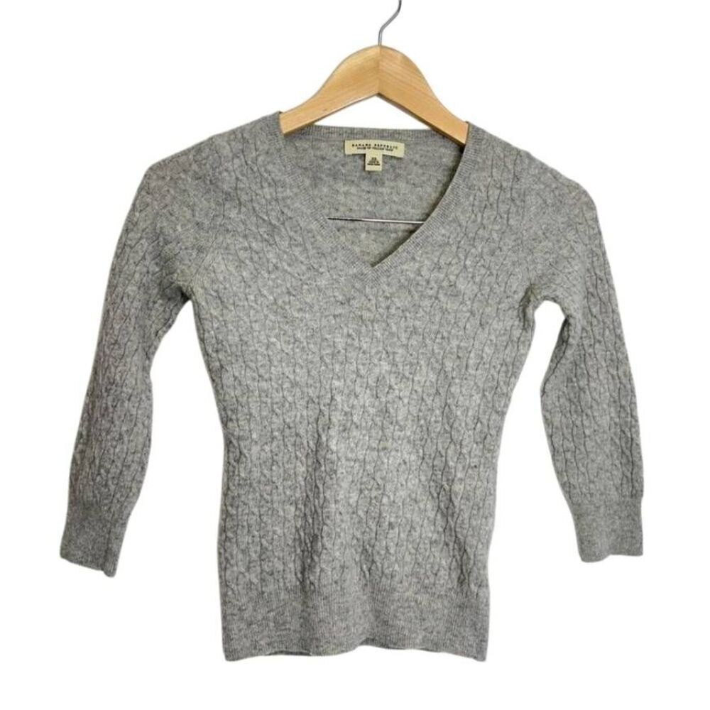 Banana Republic Italian Yarn Gray Wool‎ Blend Cropped Sweater Size XS